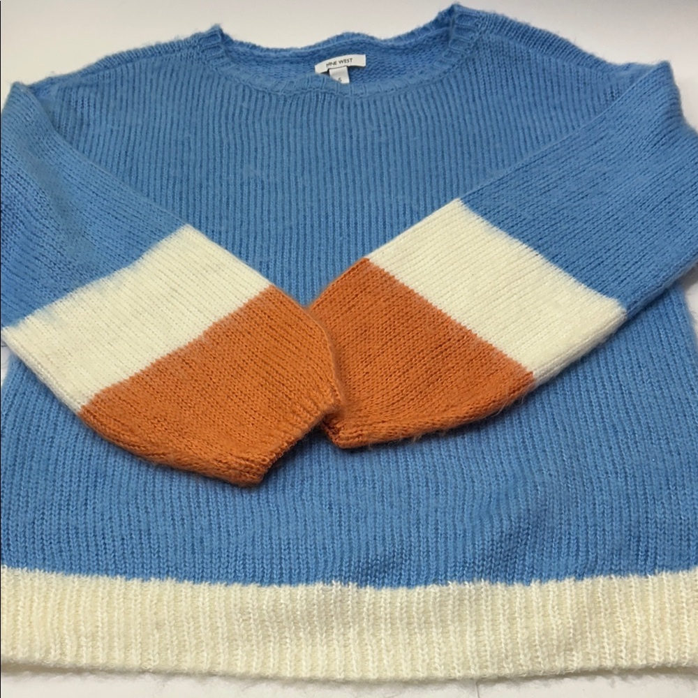 Nine West Women's Soft Blue Crew Neck Sweater - Picture 15 of 16